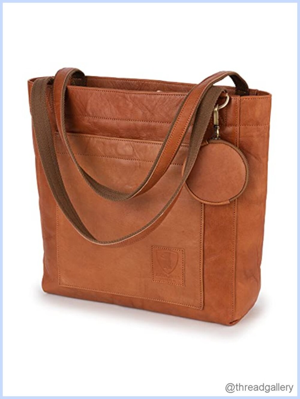 Vintage Full Grain Leather Tote Bag for Women Satchel Shopper